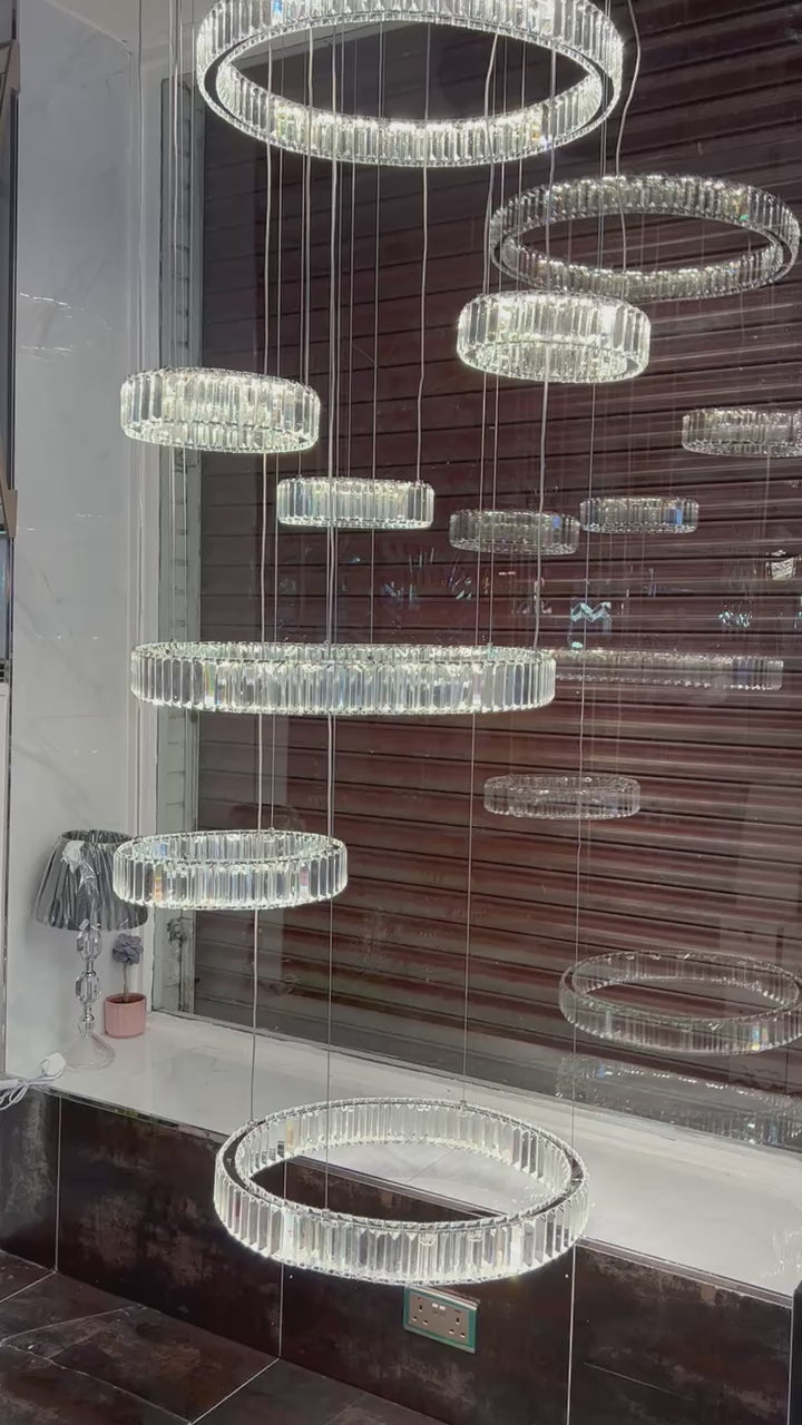 Modern Multi Layer Crystal Rings Ceiling Light/Chandelier-20014-700
