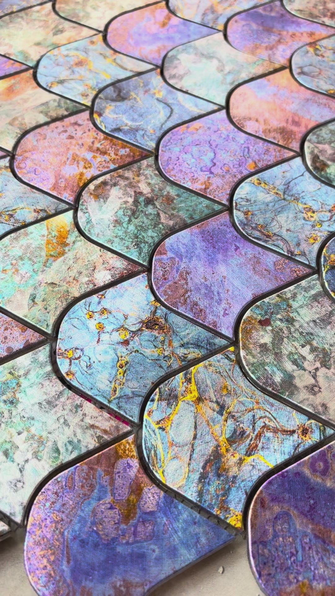 Ceramic Aluminium Colourful Mosaic Tile - 262*292*8mm - 11 sheets = 1m2 - DZ-158