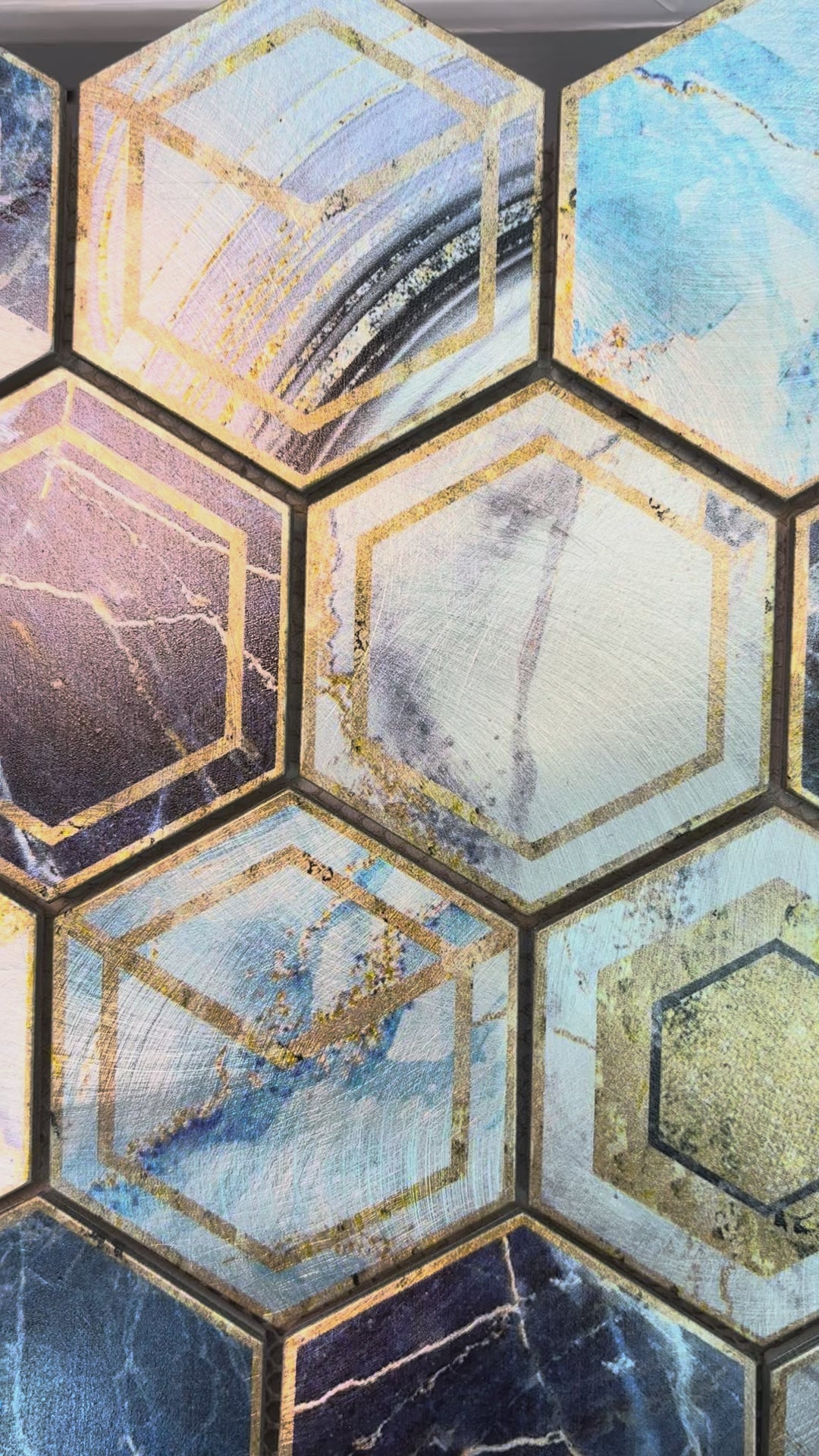 Hexagonal Colourful Mosaic Tiles - 260*300*8mm - 11sheets = 1 meter square - DZ-157