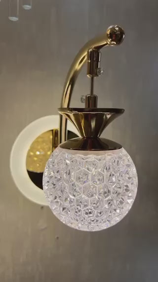 Modern LED Crystal Globe Wall Light 02 Colours Available
