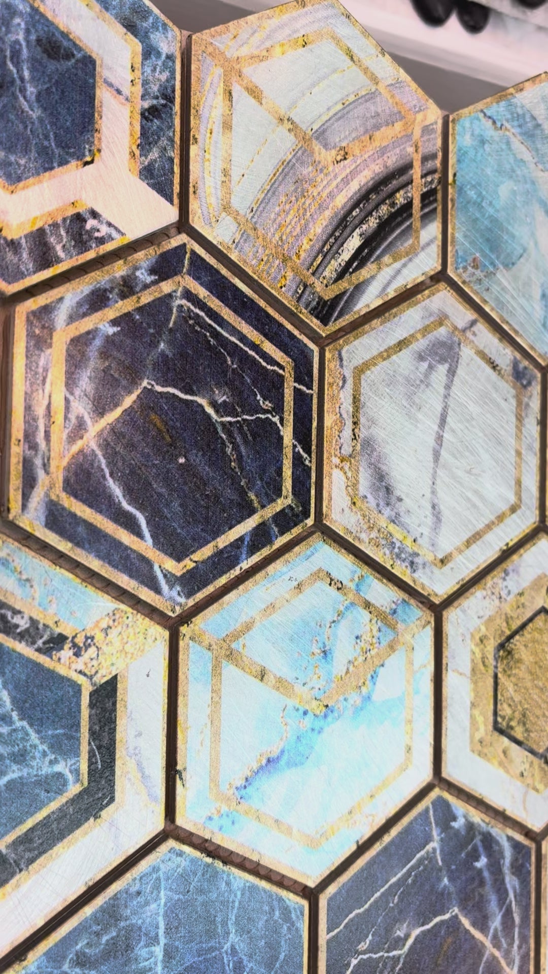 Hexagonal Colourful Mosaic Tiles - 260*300*8mm - 11sheets = 1 meter square - DZ-157