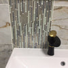Olive & Gold Lined Glass Mosaic Tiles-300*300*8mm-11sheets-1m2