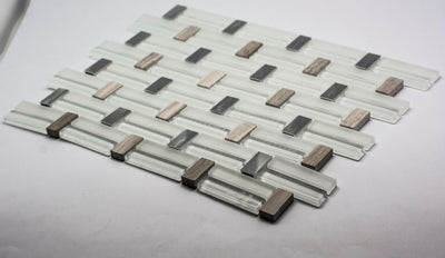 Geometric Glass Mosaic Tiles-300*300*8mm-11sheets-1m2