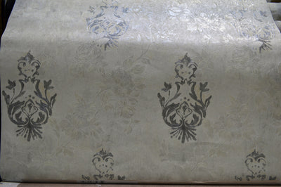 Luxury greyscale with blue imprint wallpaper