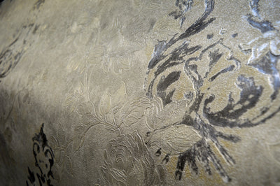 Luxury greyscale with blue imprint wallpaper