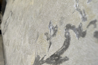 Luxury greyscale with blue imprint wallpaper