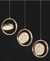 Pendant-Crystal Glass Pendant light with Rotating Ring-2010-1,3 & 5 rings(Rose Gold) with matching wall lights