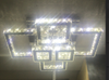 Square Crystallic 6 & 4 tier Flush Mount Ceiling Light-Colour Changing Dimmable with Remote Control-3041-6-Chrome & 3041-650*450-Gold