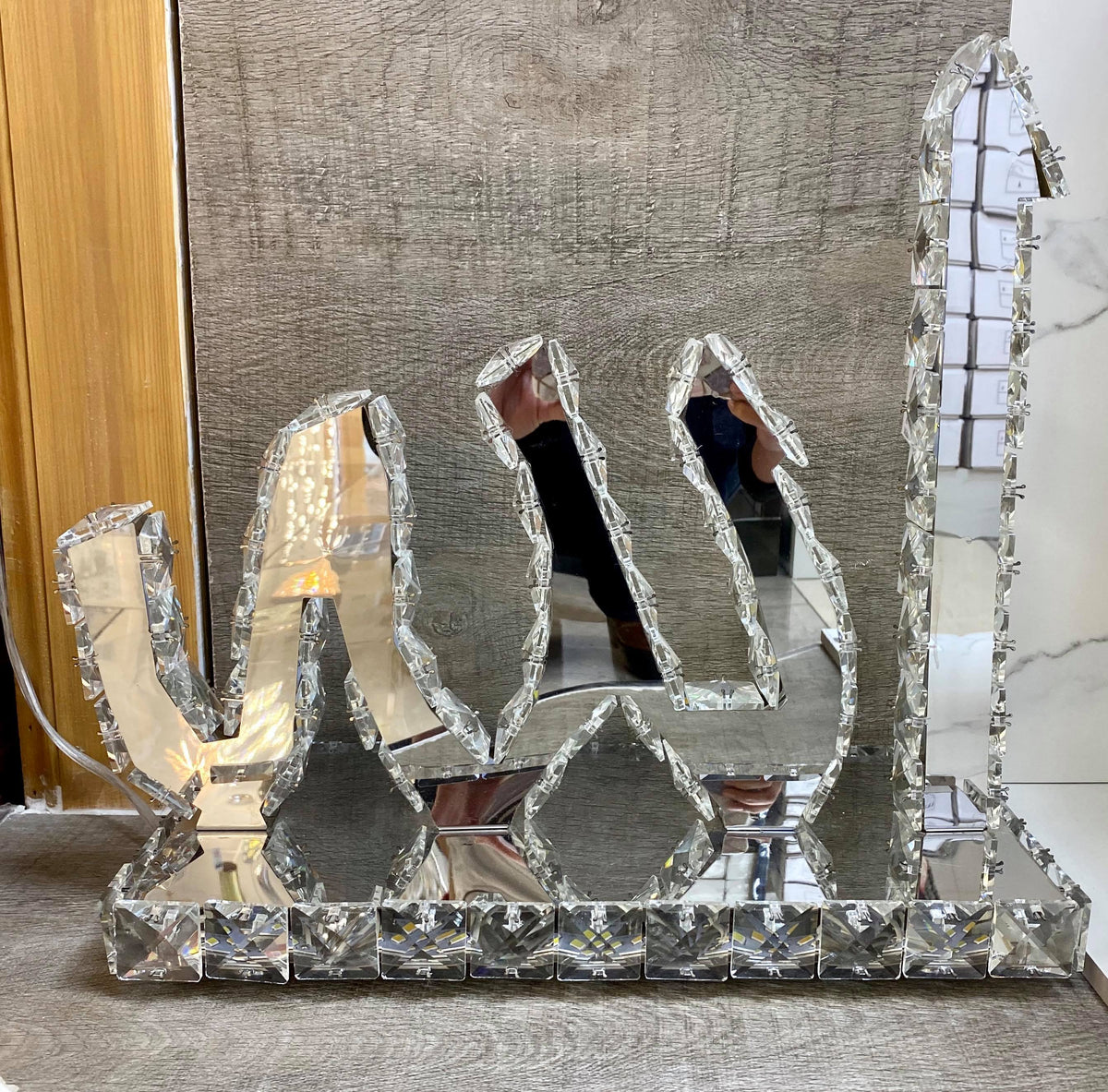 Allah & Muhammad Crystallic Mirror colour changing Decor Light/Table Lamp-1301