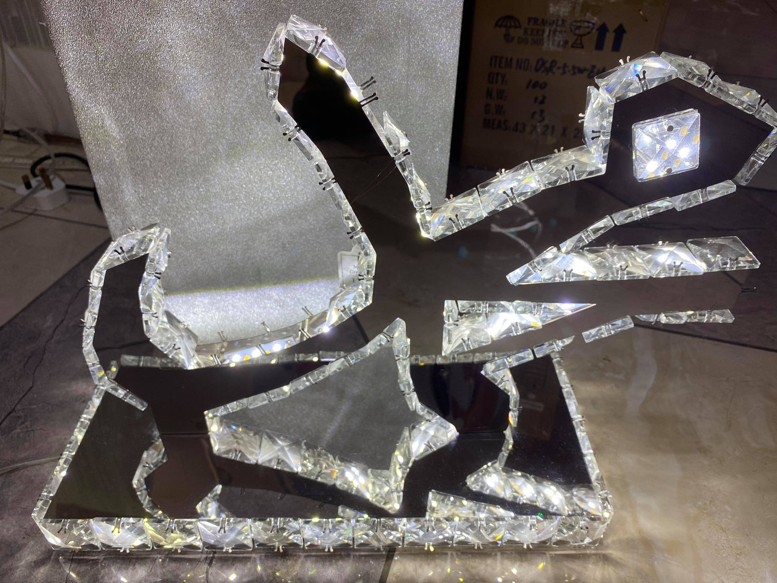 Allah & Muhammad Crystallic Mirror colour changing Decor Light/Table Lamp-1301