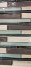 Grey & Olive Glass & Stone Mosaic Tile | 1 sheet 30cmx30cm&8mm | 11 sheets 1sqm
