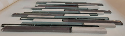 Grey & Olive Glass & Stone Mosaic Tile | 1 sheet 30cmx30cm&8mm | 11 sheets 1sqm