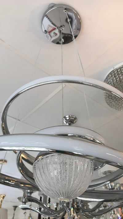 Swirled on Bulb 2 Shades LED incorporated suspended ceiling light [1901-1]