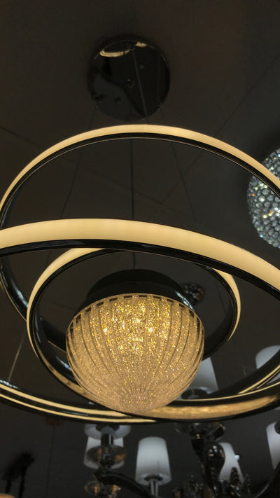 Swirled on Bulb 2 Shades LED incorporated suspended ceiling light [1901-1]