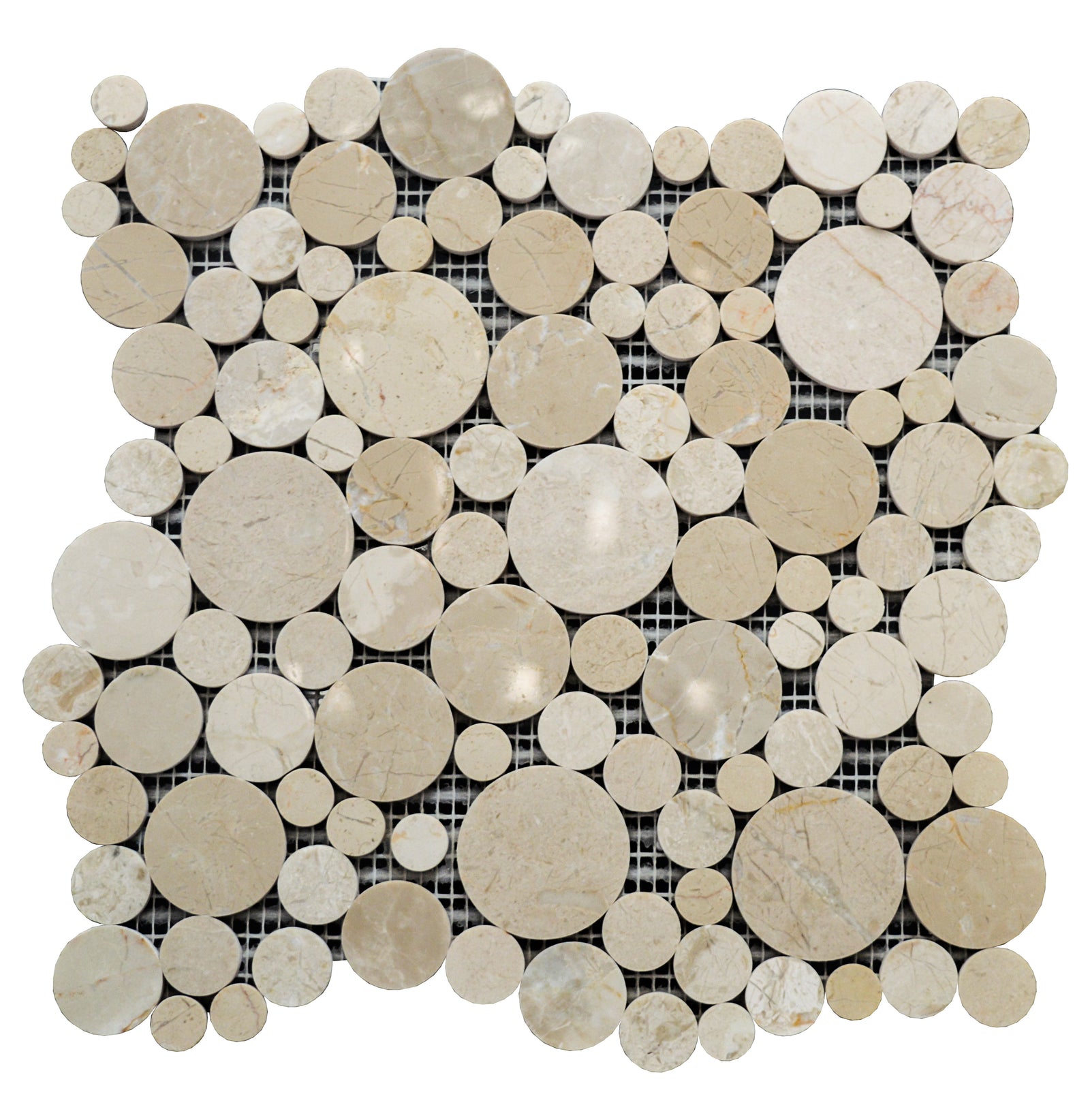 Beigescale Circular Ceramic Mosaic Tile-300 x 300 x 8 mm-11sheets-1m2