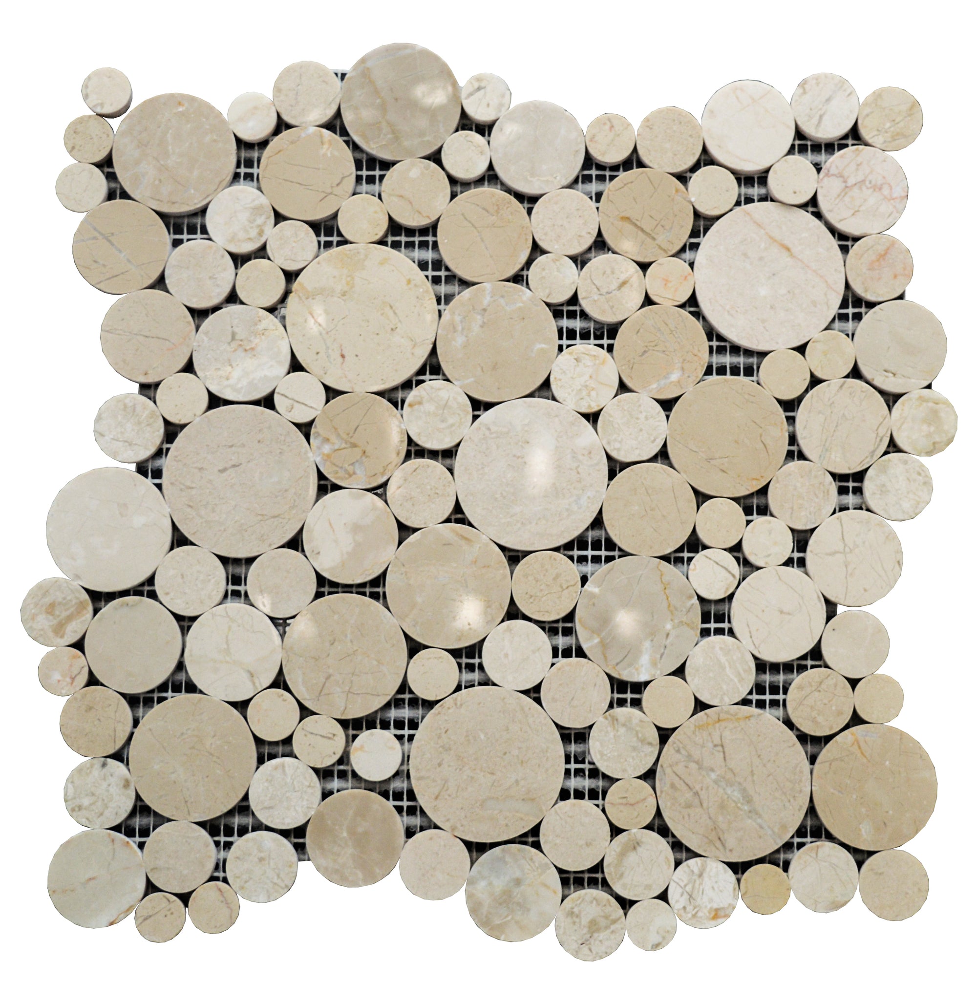 Beigescale Circular Ceramic Mosaic Tile-300 x 300 x 8 mm-11sheets-1m2