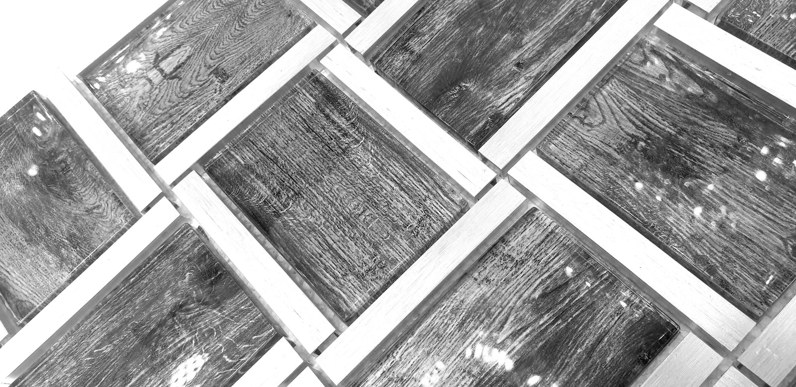 Dark Grey and Light Grey Metal Glass Mosaic Tiles-300*300*8mm-11sheets-1m2-BAW09