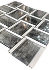 Dark Grey and Light Grey Metal Glass Mosaic Tiles