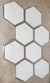 Hexagonal Silver and White Elegant Porcelain Mosaic Tiles-220*380*8mm-11sheets-1m2