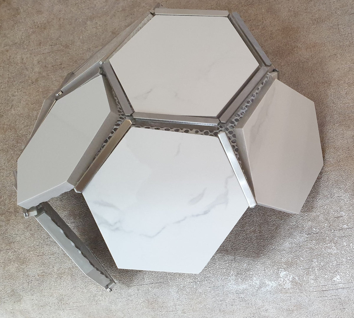 Hexagonal Silver and White Elegant Porcelain Mosaic Tiles-220*380*8mm-11sheets-1m2