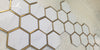 Hexagonal Silver and White Elegant Mosaic Tiles-220*380*8mm-11sheets-1m2