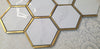 Hexagonal Silver and White Elegant Mosaic Tiles-220*380*8mm-11sheets-1m2