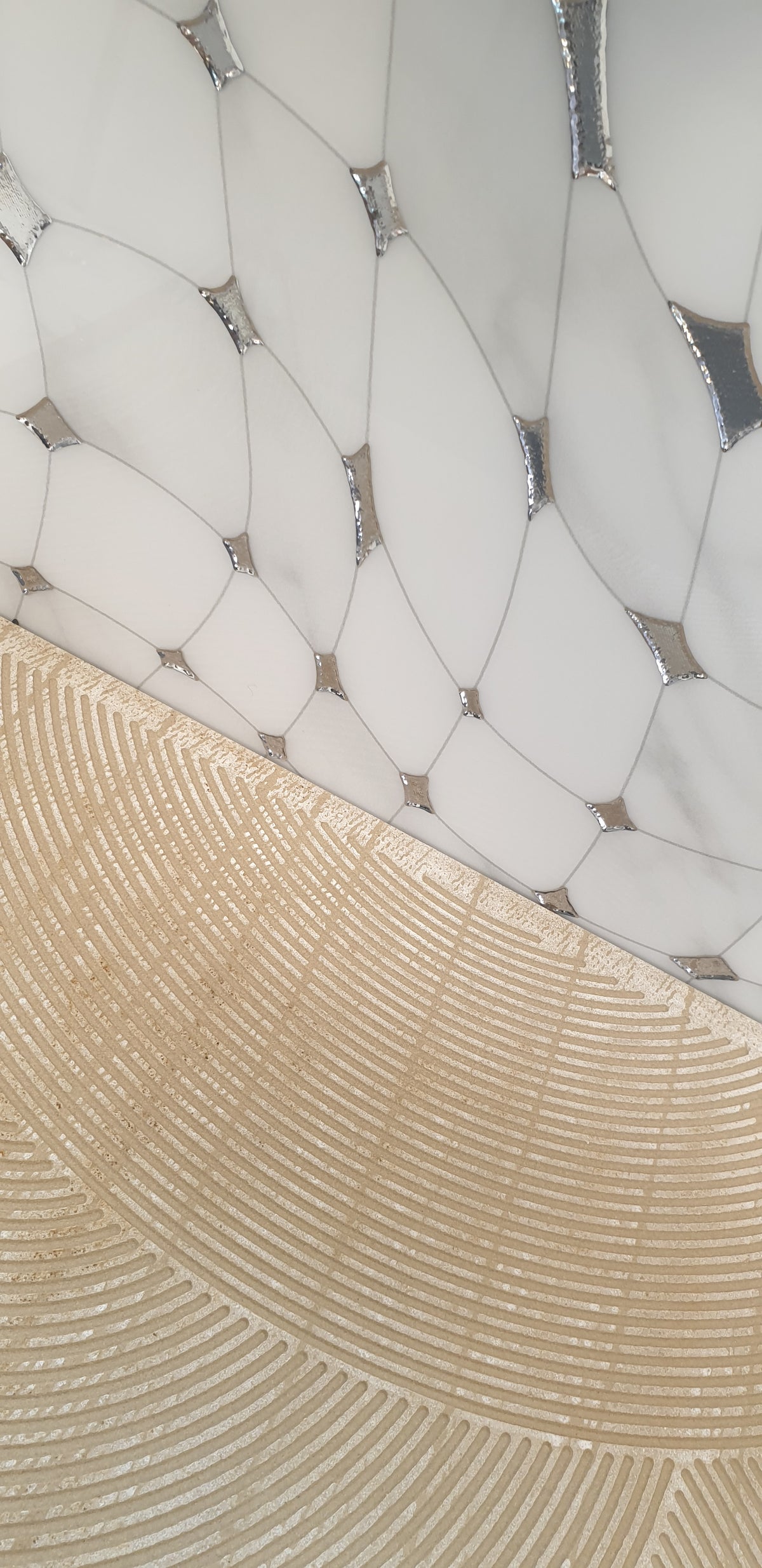 White & Silver Decor Porcelain Tile-300*600*8mm-6tiles-1m2-WJ724