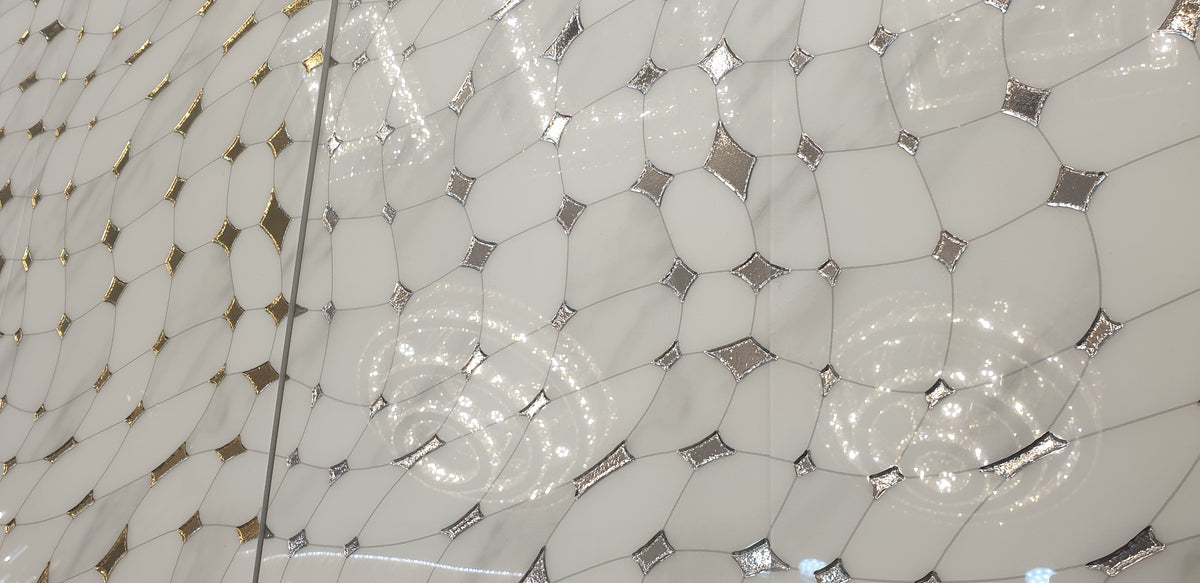 Gold & White Porcelain Decor Tile-300*600*8mm-8sheets-1m2-WJ723 & WJ724