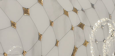 Gold & White Porcelain Decor Tile