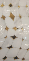 Gold & White Porcelain Decor Tile