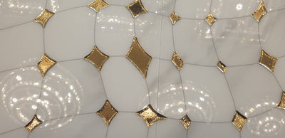 Gold & White Porcelain Decor Tile