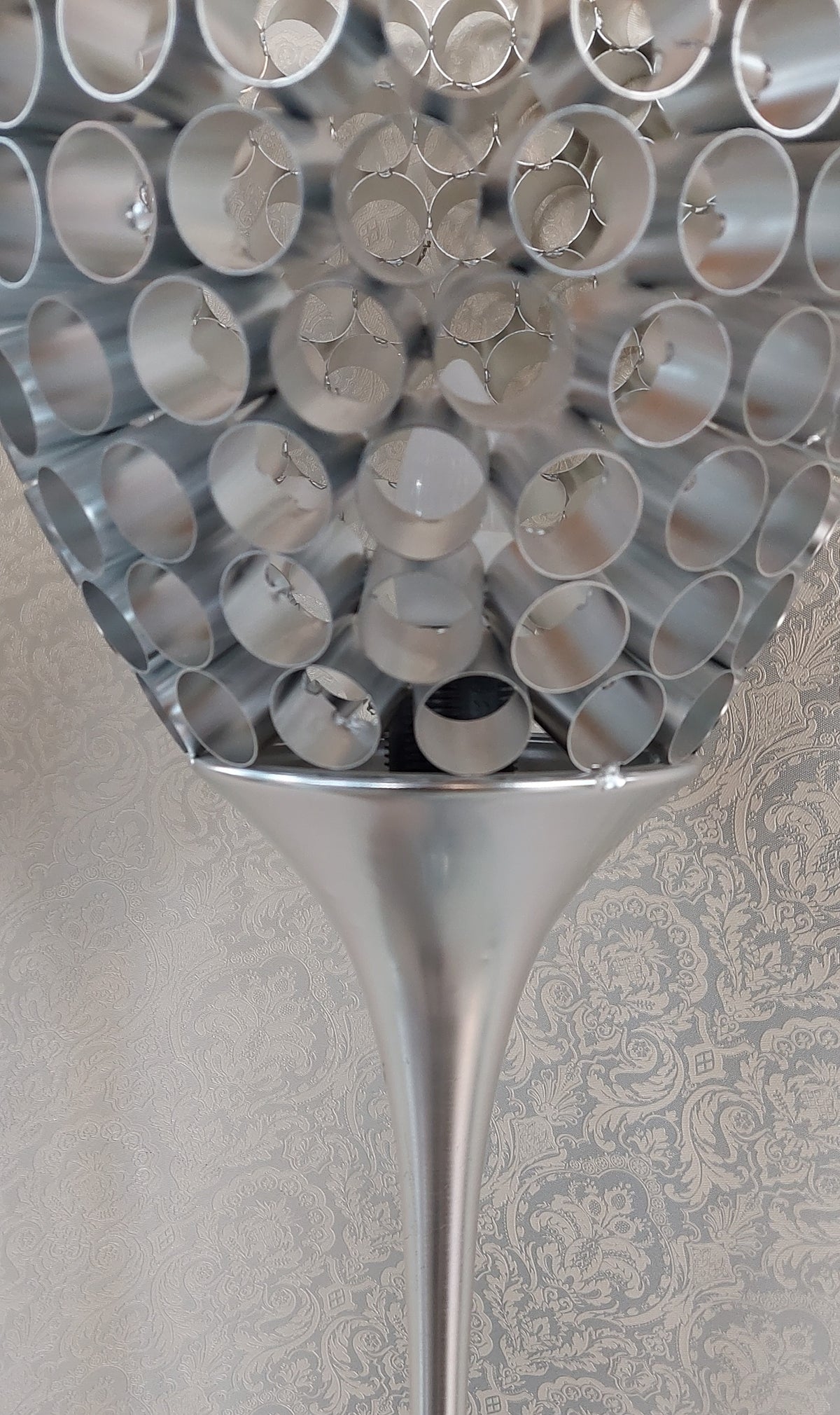 Cupped full metallic body standing lamp [F372S]