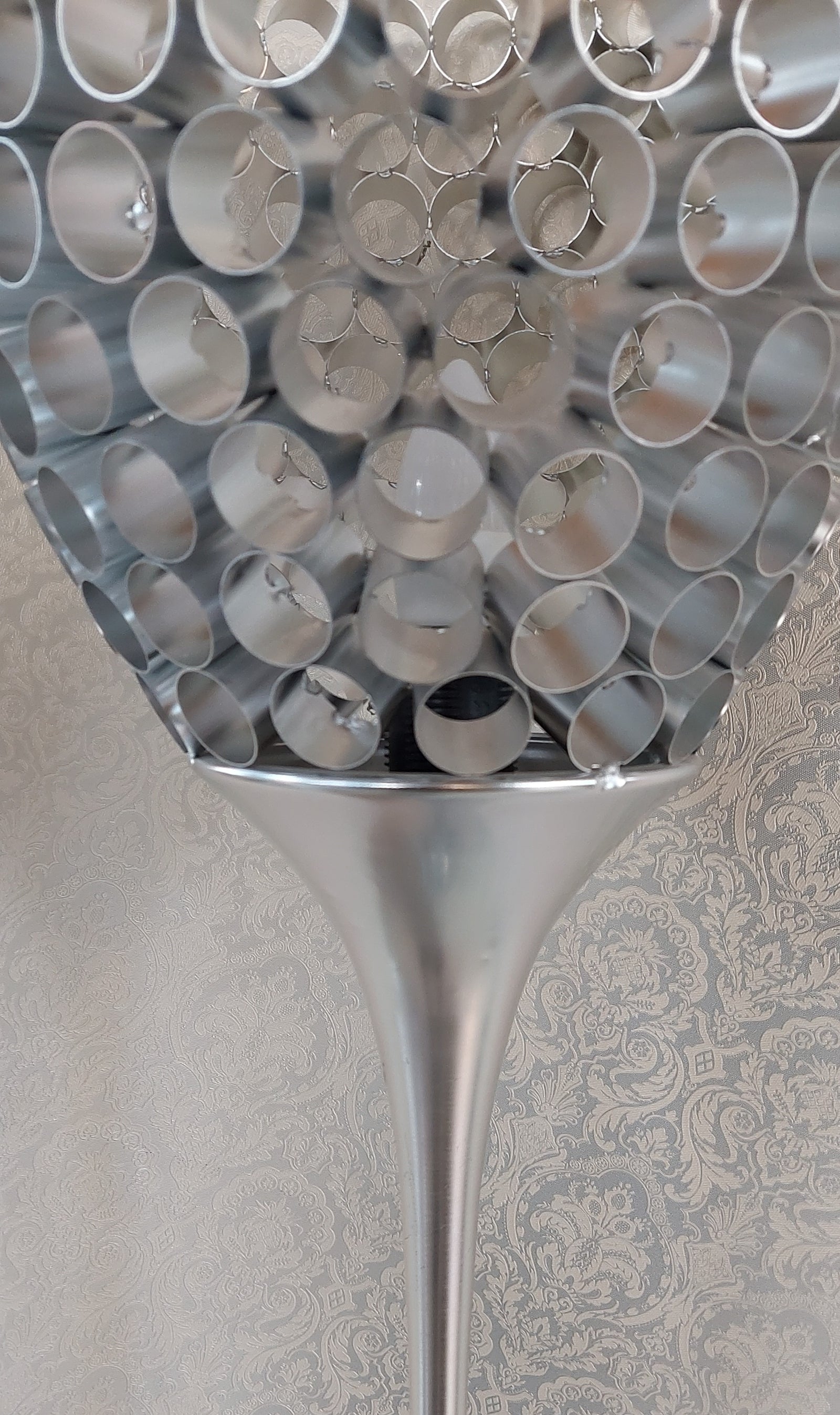 Cupped full metallic body standing lamp [F372S]