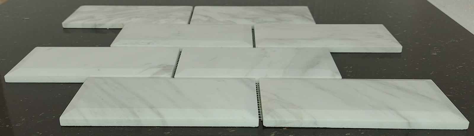 White & Grey Brick Effect Rectangular Stone Mosaic Tiles | 300x300x8mm | 11=1m2