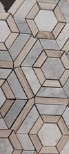 Beige,White & Grey Texture Marble Mosaic Tiles |300X300X8mm|11=1m2-Code: DZ-1