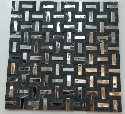 Black Mirror Stone Mosaic Tile