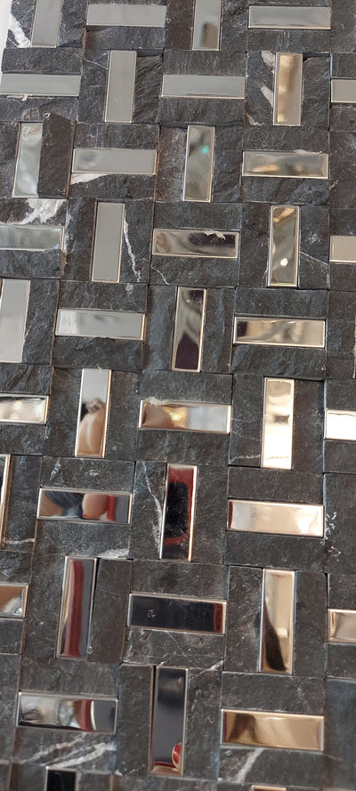 Black Mirror Stone Mosaic Tile