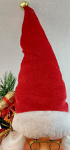 Small Standing Santa Claus holding teddy bear, 43CM-RED