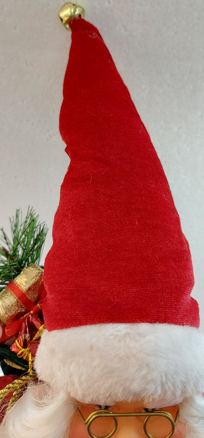 Small Standing Santa Claus holding teddy bear, 43CM-RED
