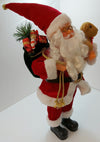 Small Standing Santa Claus holding teddy bear, 43CM-RED