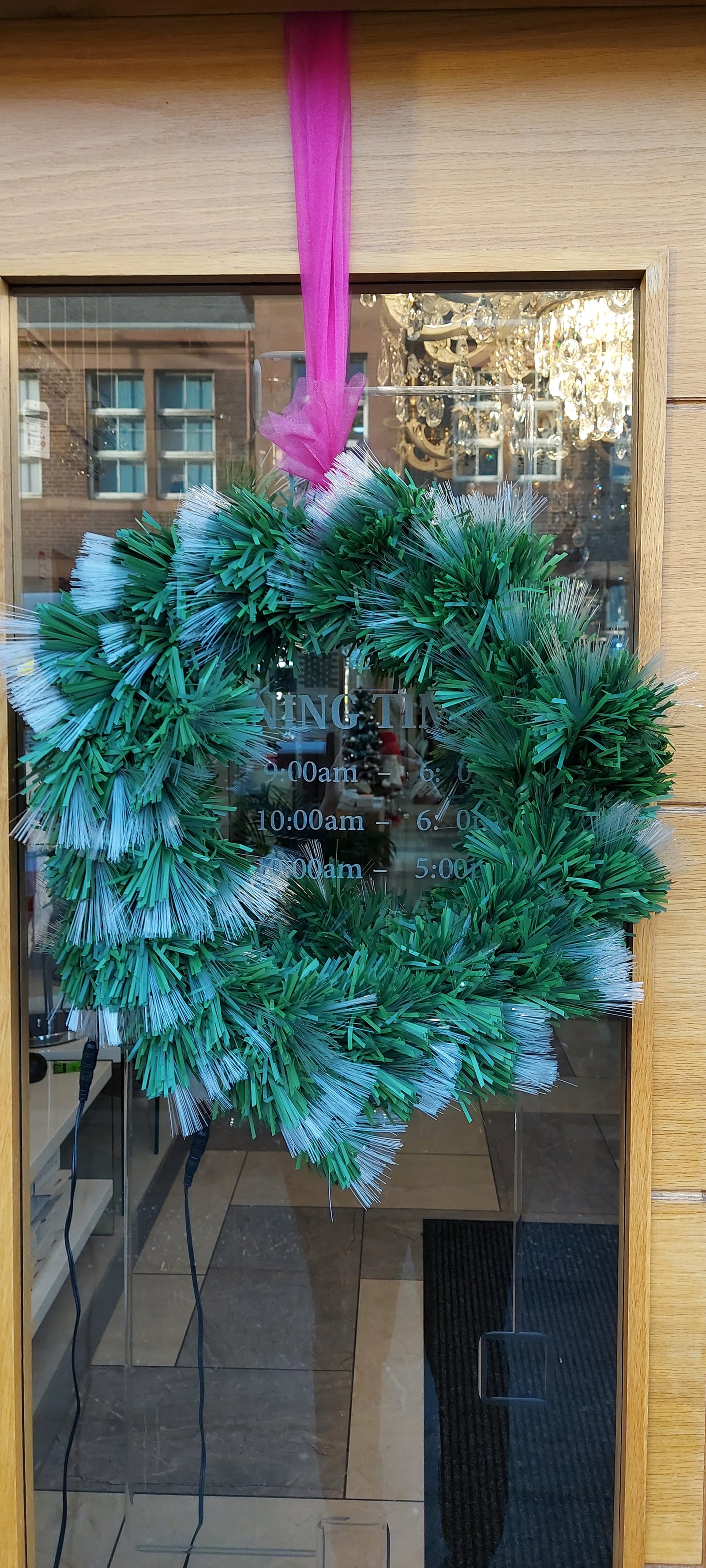 Wreath with Colourful LED Lights for Christmas Decoration