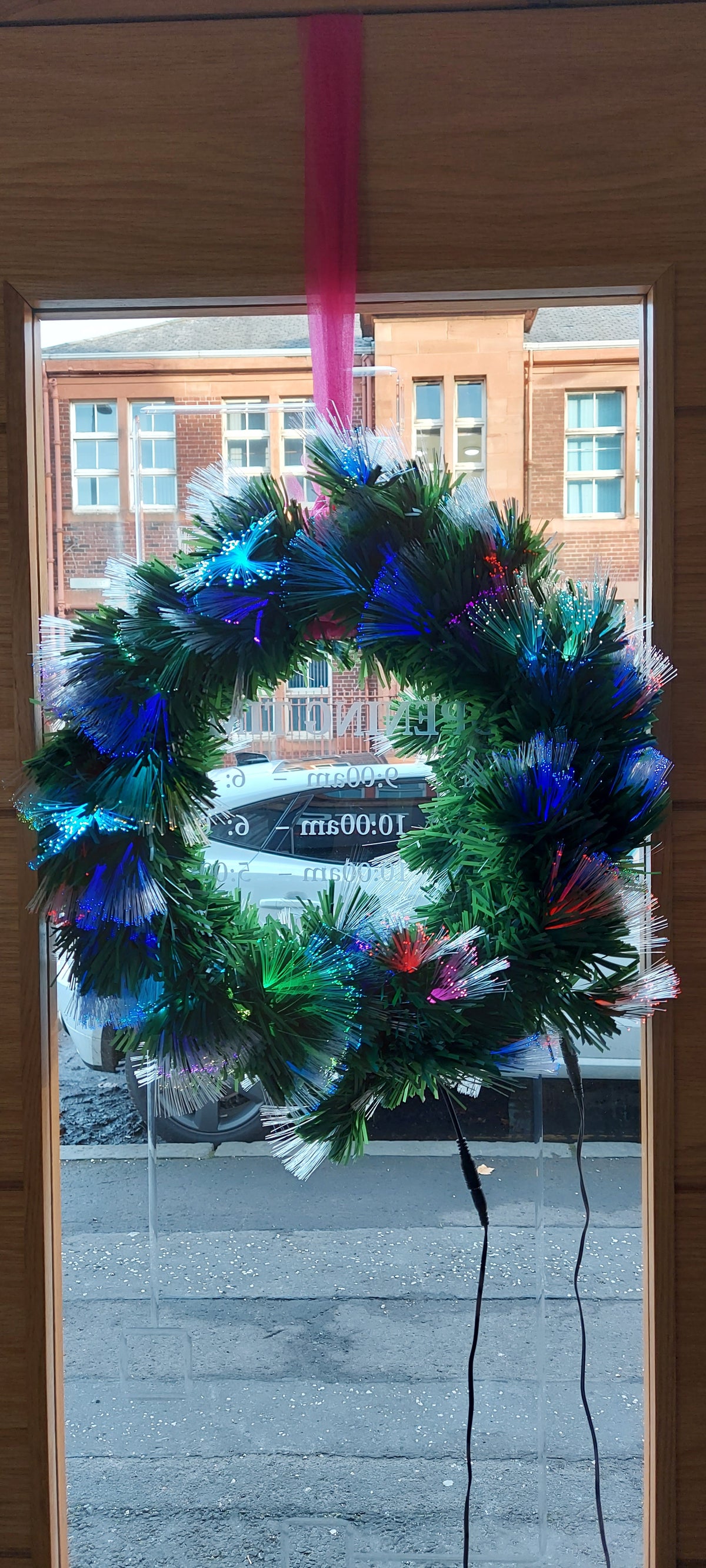 Wreath with Colourful LED Lights for Christmas Decoration