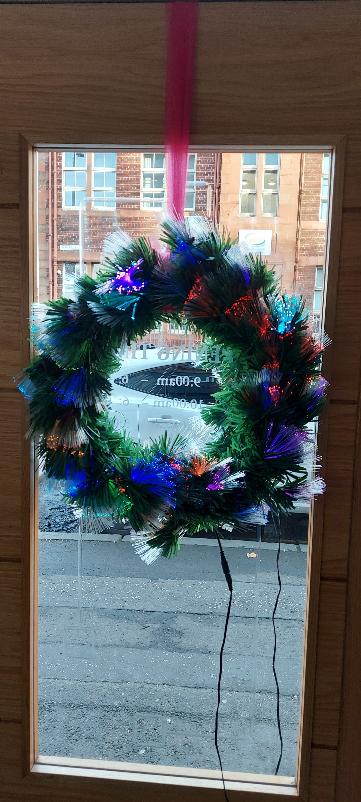 Wreath with Colourful LED Lights for Christmas Decoration