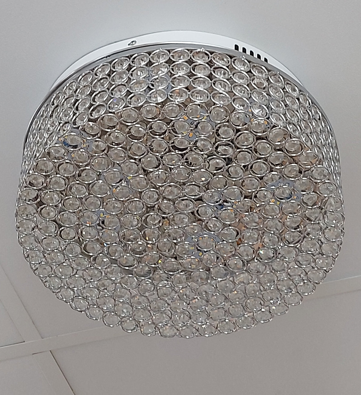 Crystal Square / Circular Pendant & Flash mounted Warm LED ceiling light-P88750