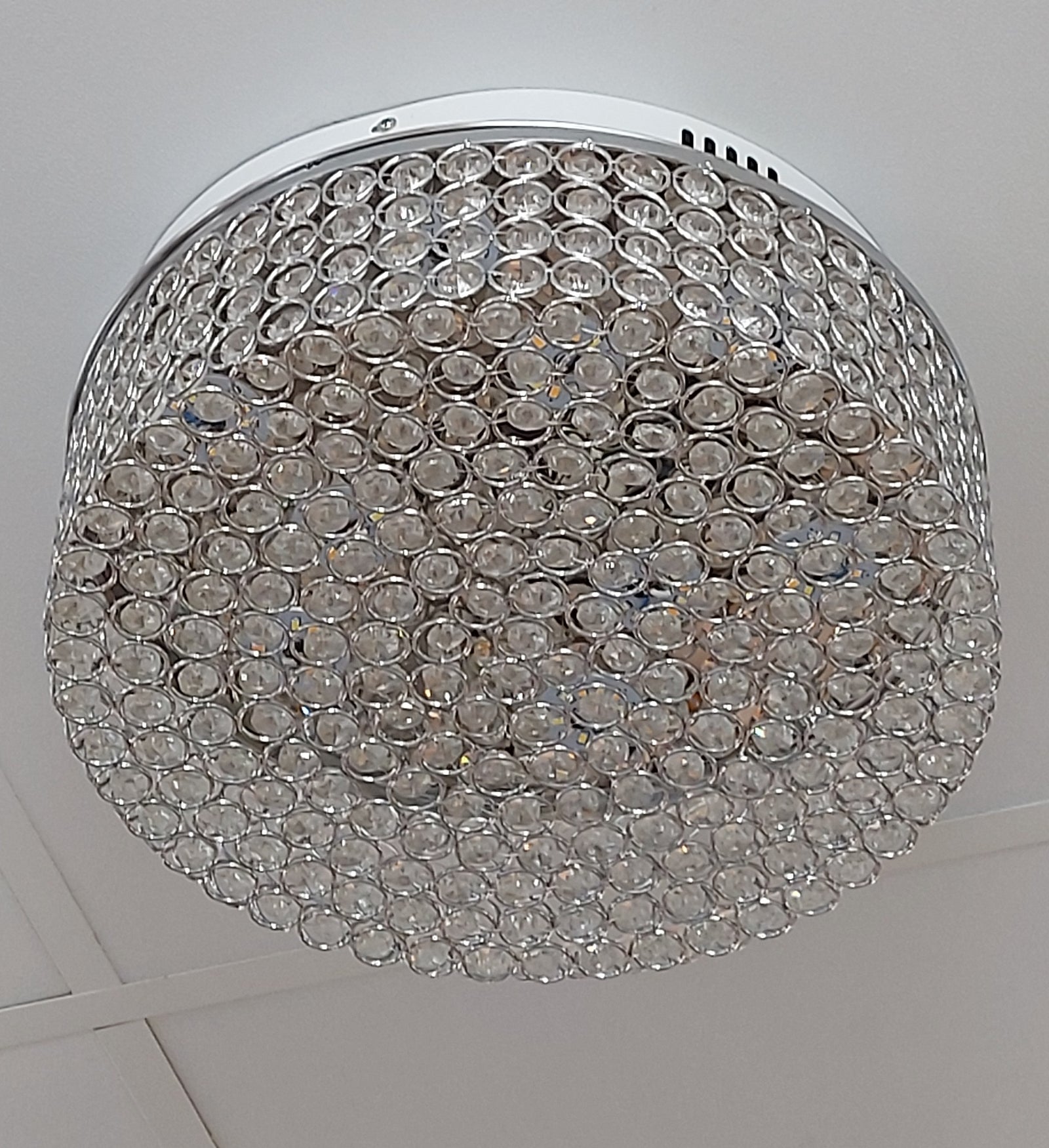 Crystal Square / Circular Pendant & Flash mounted Warm LED ceiling light-P88750