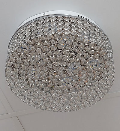 Crystal Square / Circular Pendant & Flash mounted Warm LED ceiling light