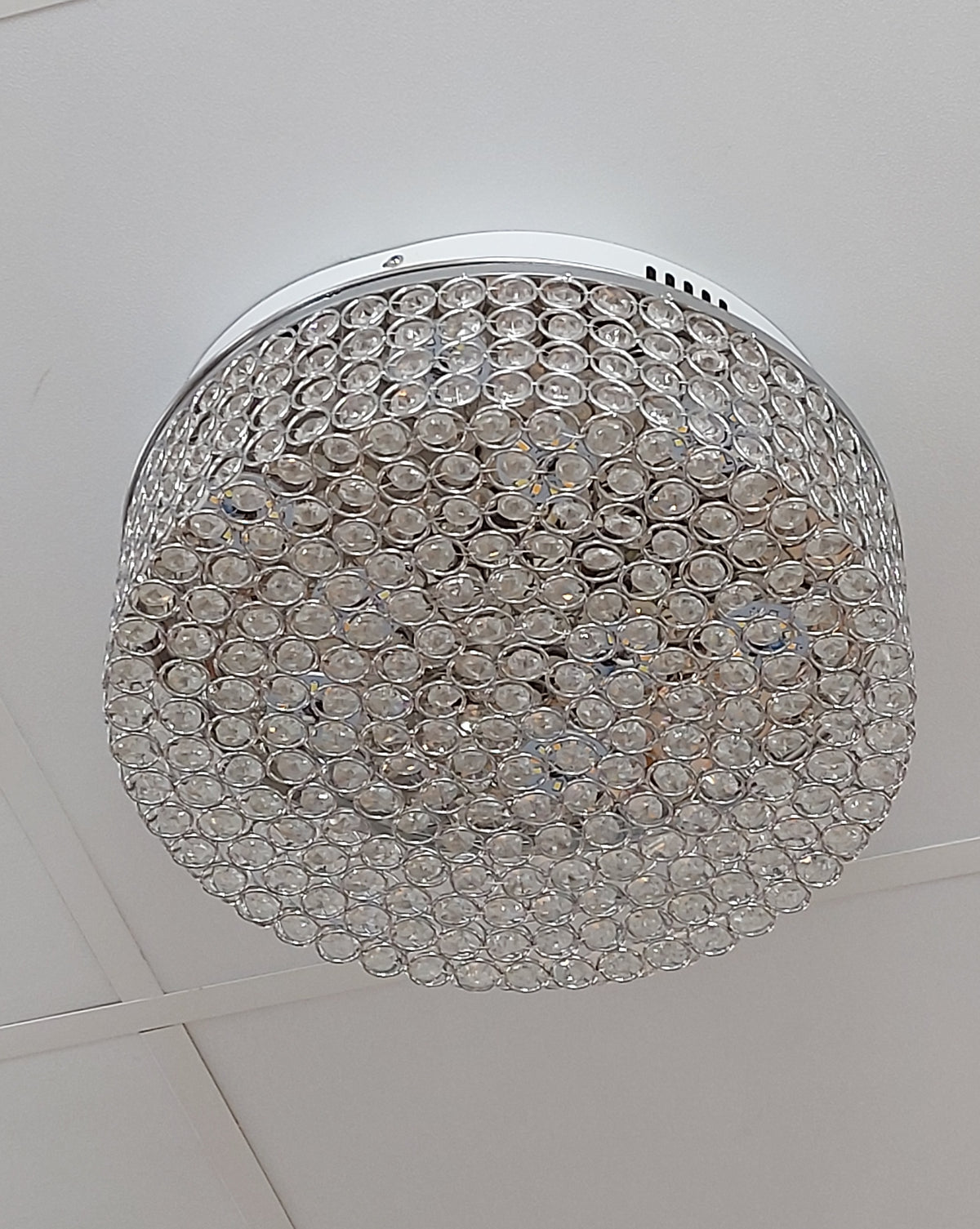 Crystal Square / Circular Pendant & Flash mounted Warm LED ceiling light-P88750