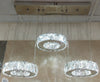 Diamante Crystallic 3 x Square Fixture mirrored frame colour changing LED ceiling light [9014-3)