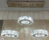 Diamante Crystallic 3 x Round Fixture mirrored frame colour changing LED ceiling light [9010-3)
