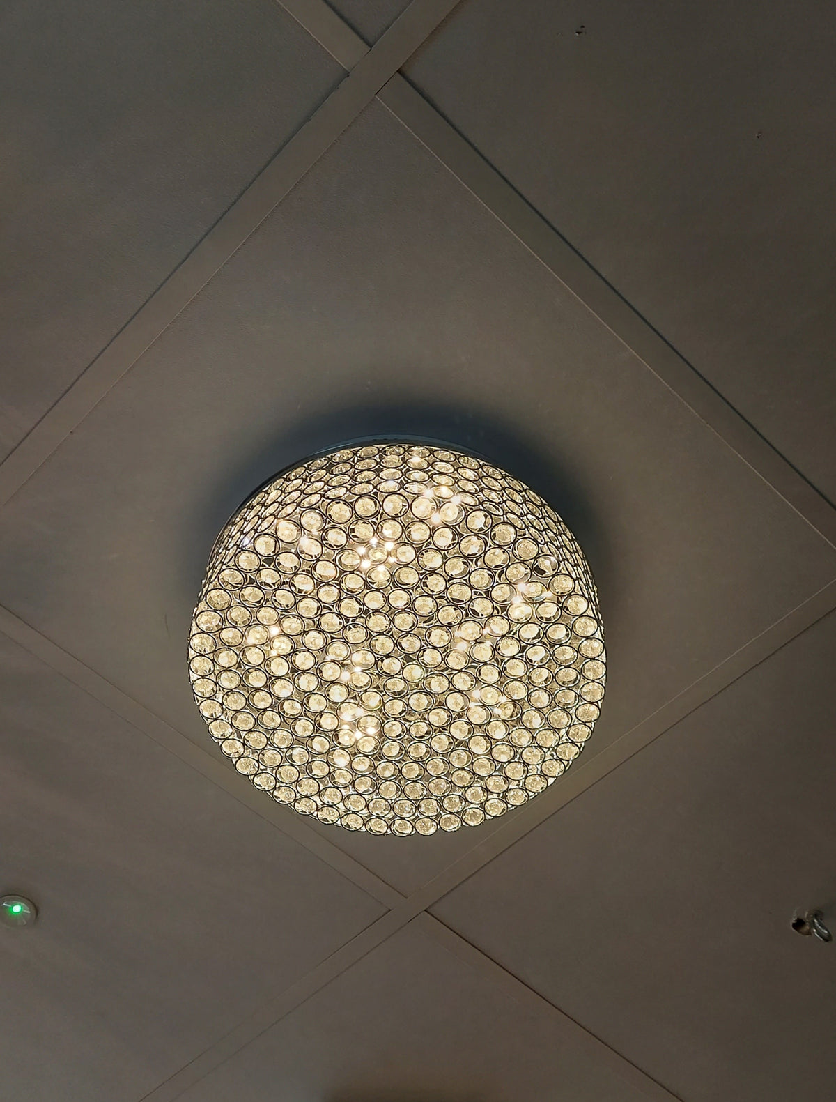 Crystal Square / Circular Pendant & Flash mounted Warm LED ceiling light-P88750